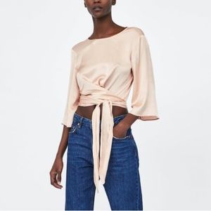 Satin Wrap Top | ZARA